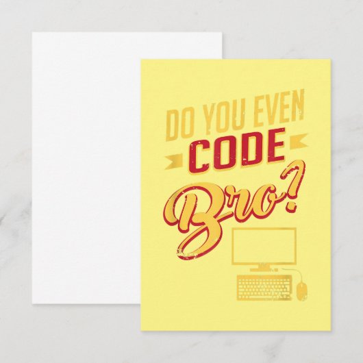 Code Bro Funny Software Engineer Bedankkaart (Voorkant / Achterkant)