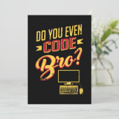Code Bro Funny Software Engineer Feestdagenkaart (Staand voorkant)