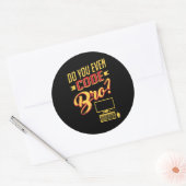 Code Bro Funny Software Engineer Ronde Sticker (Envelop)