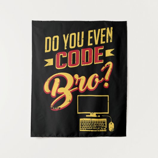 Code Bro Funny Software Engineer Wandkleed (Voorkant)