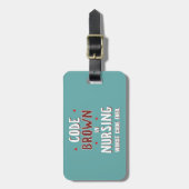 Code Bruin Verpleegkunde Slechtste Code ooit Bagagelabel (Voorkant verticaal)