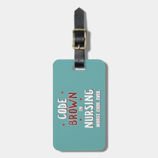 Code Bruin Verpleegkunde Slechtste Code ooit Bagagelabel (Voorkant verticaal)