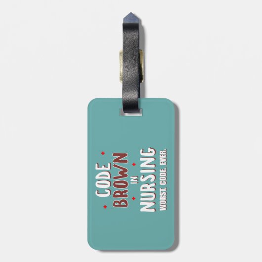Code Bruin Verpleegkunde Slechtste Code ooit Bagagelabel (Achterkant verticaal)