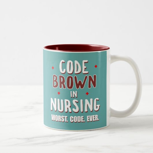 Code Bruin Verpleegkunde Slechtste Code ooit Tweekleurige Koffiemok (Rechts)