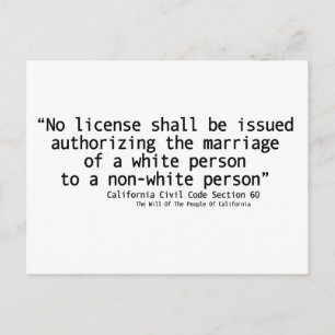 Code civil de Californie Section 60 Carte postale 