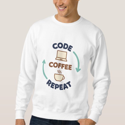 Code, Coffee, Herhaal – Grappige programmeur & ont Trui (Voorkant)
