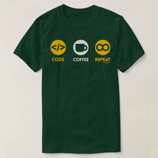 CODE COFFEE HERHAALT T-SHIRT (Design voorkant)