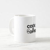 Code & Coffee Monoline Mug pour Devs (Devant gauche)