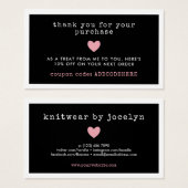 Code Coupon Coeur Rose Petite entreprise (Devant & derrière)