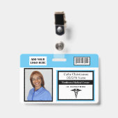 Code de badge photo de nom de professionnel de la (Avant avec clip)