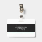 Code de badge photo de nom de professionnel de la (Arrière avec clip)