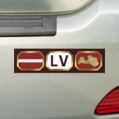 Code de la carte du drapeau de Lettonie Sticker (En voiture)