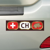 Code de la carte du drapeau suisse Bumper Sticker (En voiture)