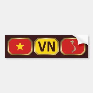 Code de la carte du drapeau vietnamien Sticker