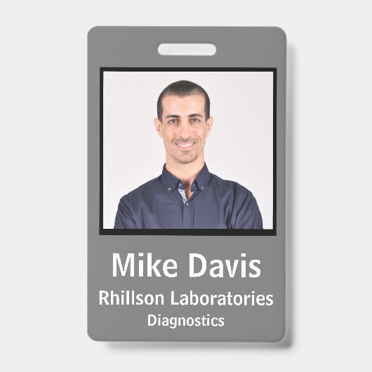 Code de l'employé Badge Pierre Gris Conception ver (Avant)