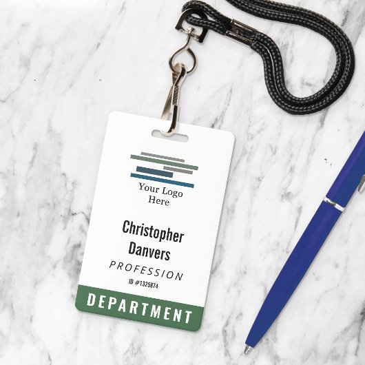 Code de l'employé blanc foncé Grand logo Badge
