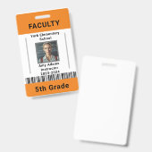 Code de l'enseignant de l'école Badge Modèle W/ Co (Avant & arrière)