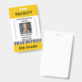 Code de l'enseignant de l'école Badge Modèle W/ Co (Avant & arrière)