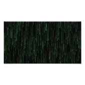 Code de l'ordinateur tombant jeu geek poster illus (Devant)