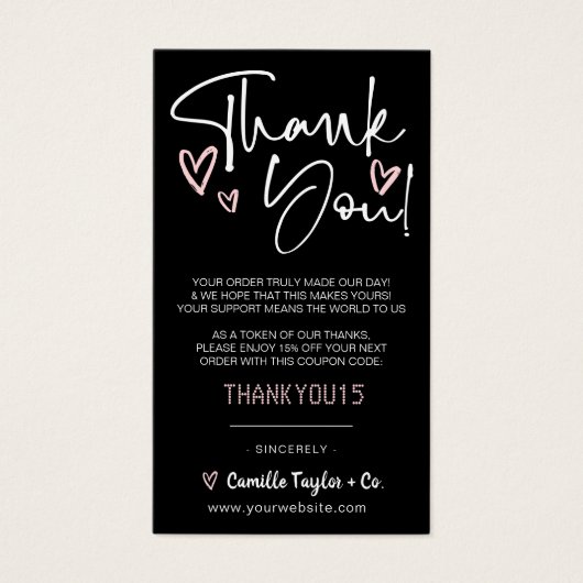 Code de Merci et de réduction pour les entreprises (Devant)