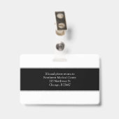 Code de numérisation de badge photo de nom de prof (Arrière avec clip)