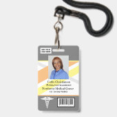 Code de numérisation du badge de nom de médecin ou (Avant avec lanière)