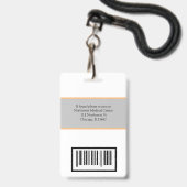 Code de numérisation du badge de nom de médecin ou (Arrière avec lanière)