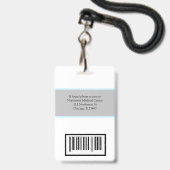 Code de numérisation du badge de nom de médecin ou (Arrière avec lanière)