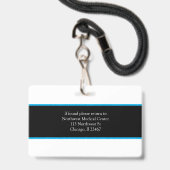Code de numérisation du badge photo de l'infirmièr (Arrière avec lanière)
