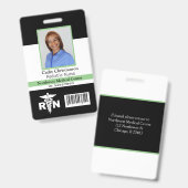 Code de numérisation du badge photo de l'infirmièr (Avant & arrière)