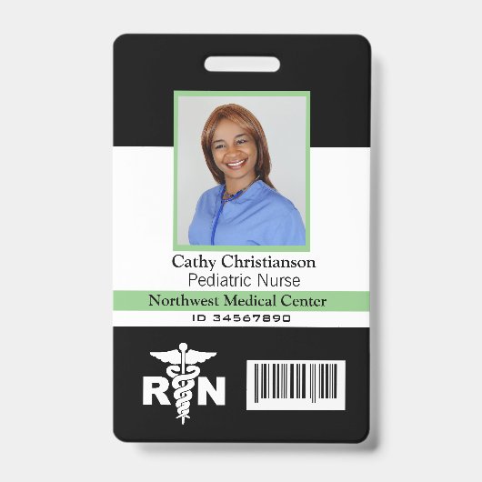 Code de numérisation du badge photo de l'infirmièr (Avant)