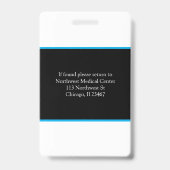 Code de numérisation du badge photo d'infirmière a (Arrière)