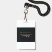 Code de numérisation du badge photo d'infirmière a (Arrière avec lanière)