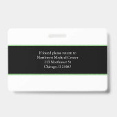 Code de numérisation du badge photo du nom du prof (Arrière)
