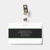 Code de numérisation du badge photo du nom du prof (Arrière avec clip)