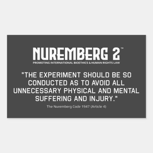 Code de Nuremberg 1947 A. 4 Stickers rectangulaire (Devant)