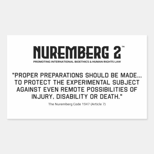 Code de Nuremberg 1947 A. 7 Stickers Rectangulaire (Devant)
