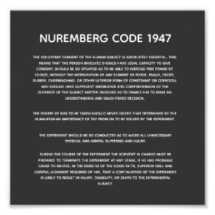 Code de Nuremberg. Impression acrylique