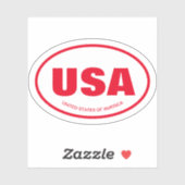Code de pays USA transparent autocollant en vinyle (Feuille)