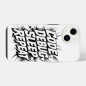Code Debug Slaap Herhaal iPhone Hoesje (Achterkant horizontaal)