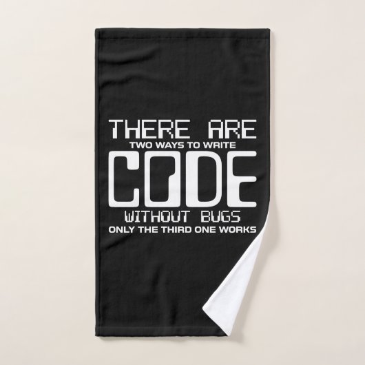 Code Écriture Programmer sans bogues (Serviette à main)