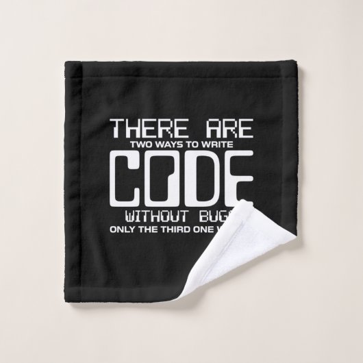 Code Écriture Programmer sans bogues (Gant de toilette)