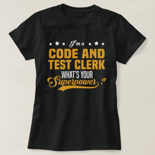 Code- en testmedewerker t-shirt (Design voorkant)