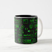 Code en zo - zwart tweekleurige koffiemok (Voorkant rechts)