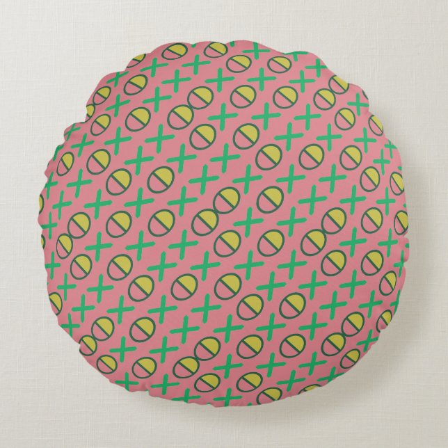 CODE gemengd girly Rond Kussen (Voorkant)