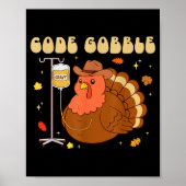Code Gobble Funny Thanksgiving Nurse Rn Cna Medica Poster (Voorkant)