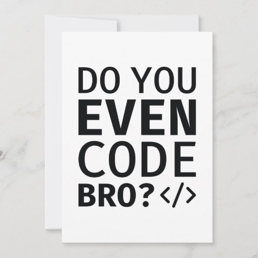 Code je zelfs Bro Bedankkaart (Voorkant)