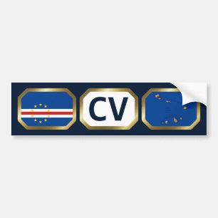 Code Kaapverdische vlag Bumpersticker