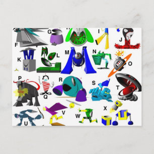 Code Key - Robots Briefkaart