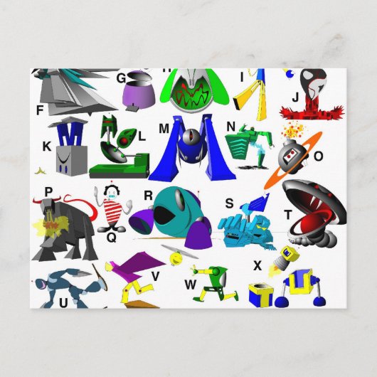 Code Key - Robots Briefkaart (Voorkant)